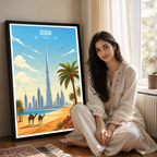 Dubai - UAE - Travel Art Print Wall Deco Poster - Travel Art Poster Print