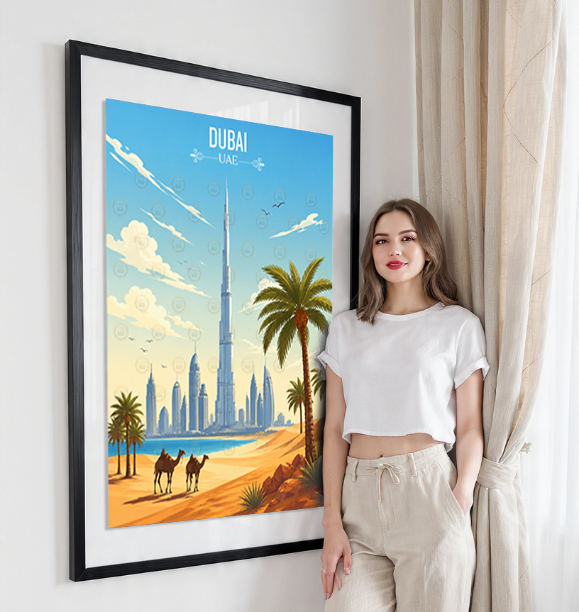 Dubai - UAE - Travel Art Print Wall Deco Poster - Travel Art Poster Print