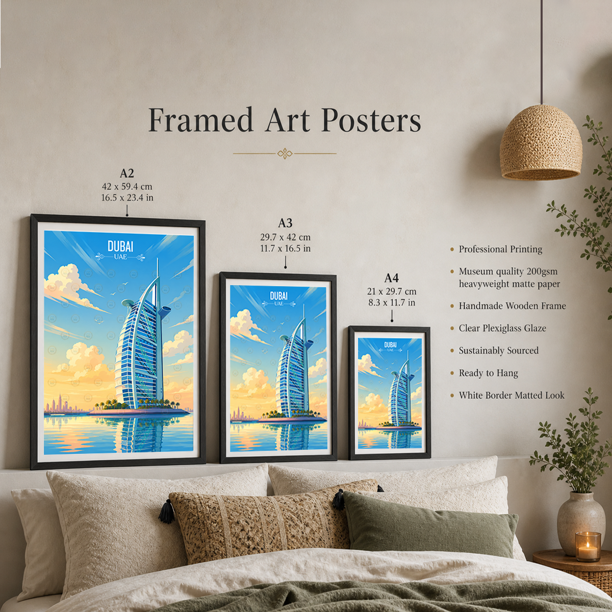 Dubai - UAE - Travel Art Print Wall Deco Poster - Travel Art Poster Print