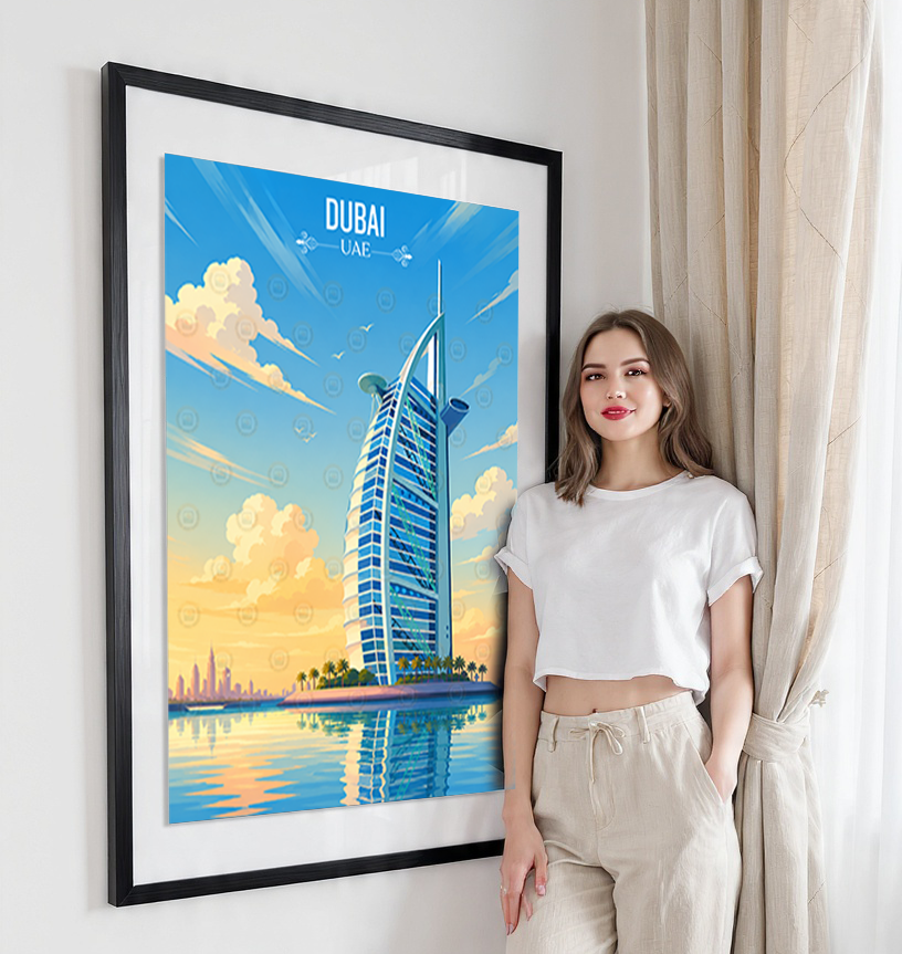 Dubai - UAE - Travel Art Print Wall Deco Poster - Travel Art Poster Print