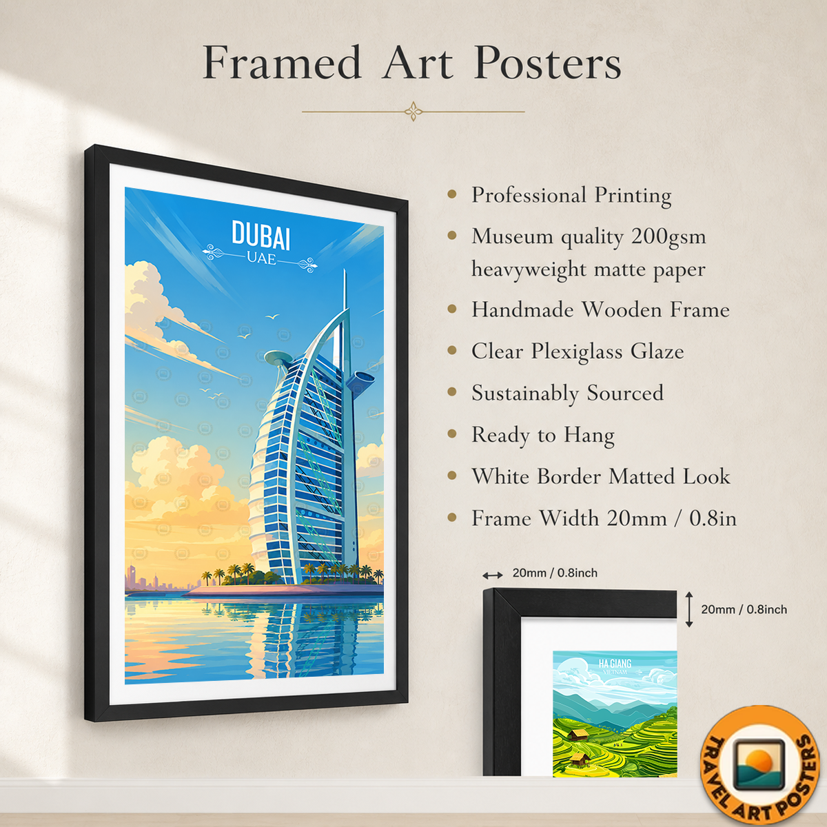 Dubai - UAE - Travel Art Print Wall Deco Poster - Travel Art Poster Print