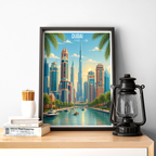 Dubai - UAE - Travel Art Print Wall Deco Poster - Travel Art Poster Print