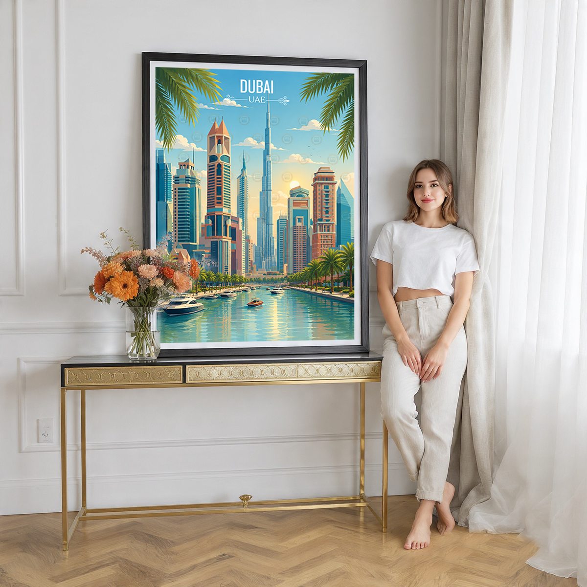 Dubai - UAE - Travel Art Print Wall Deco Poster - Travel Art Poster Print