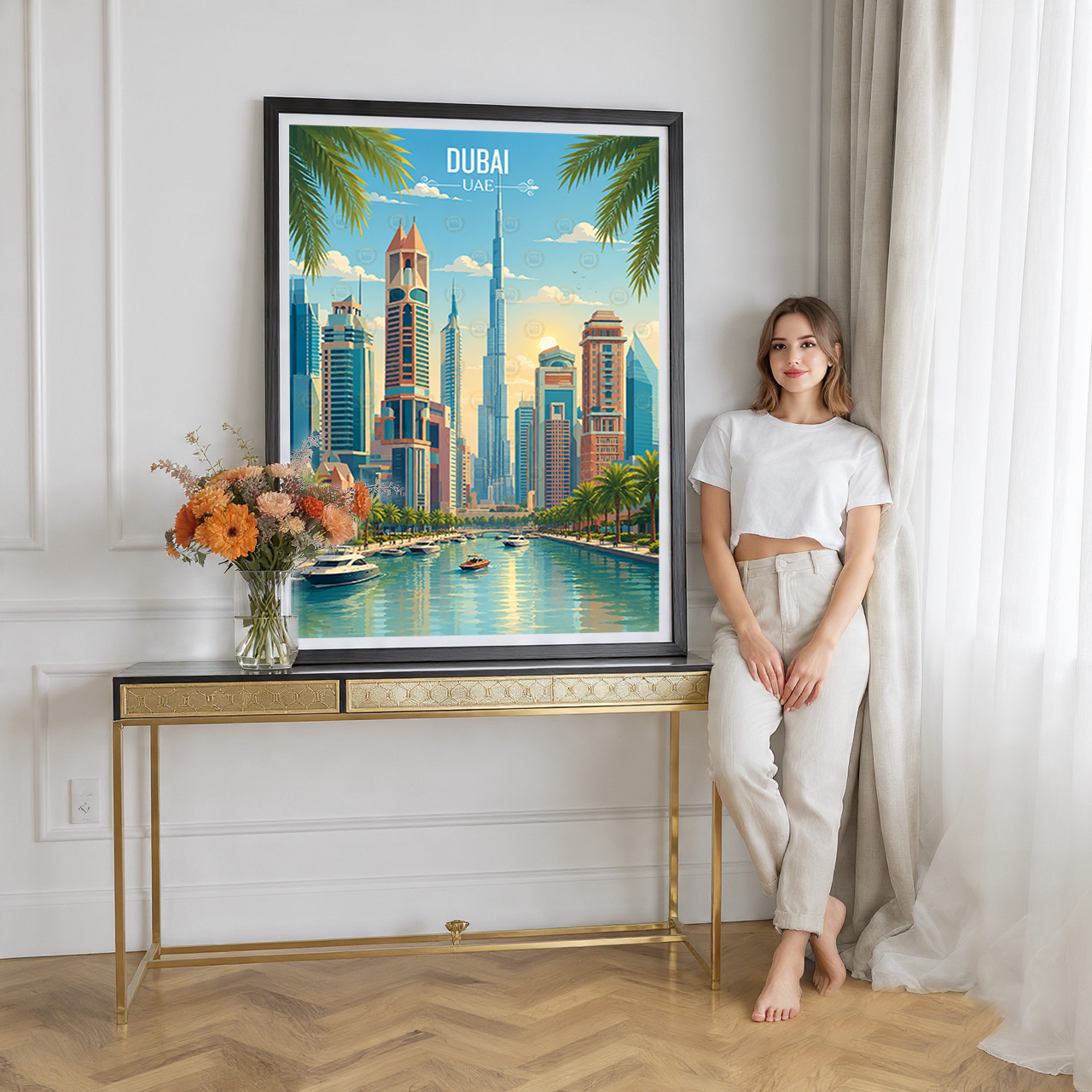 Dubai - UAE - Travel Art Print Wall Deco Poster - Travel Art Poster Print