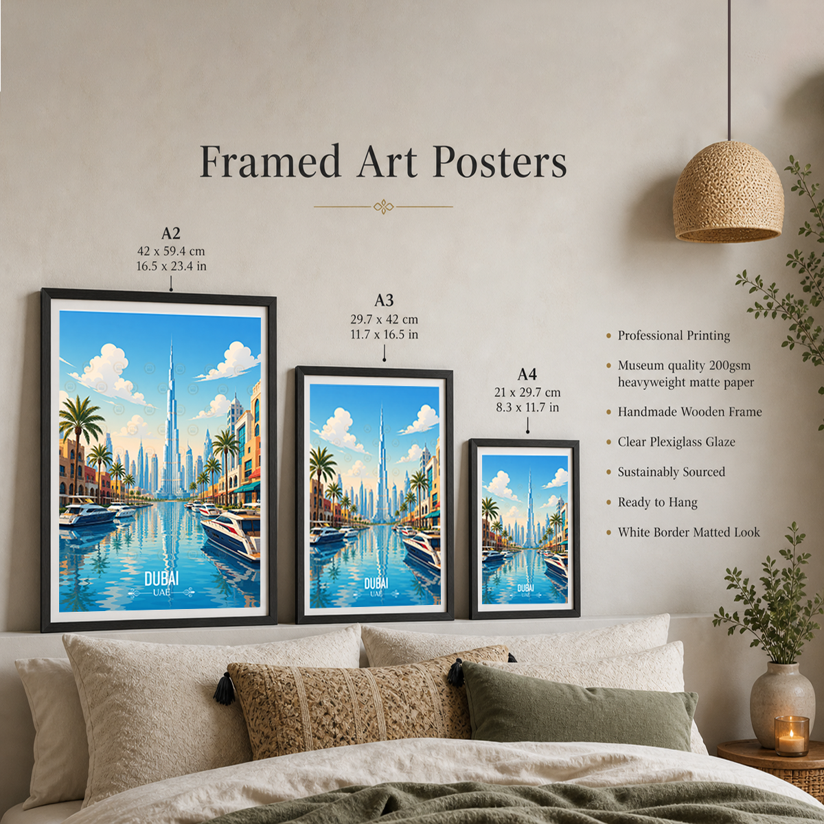 Dubai - UAE - Travel Art Print Wall Deco Poster - Travel Art Poster Print