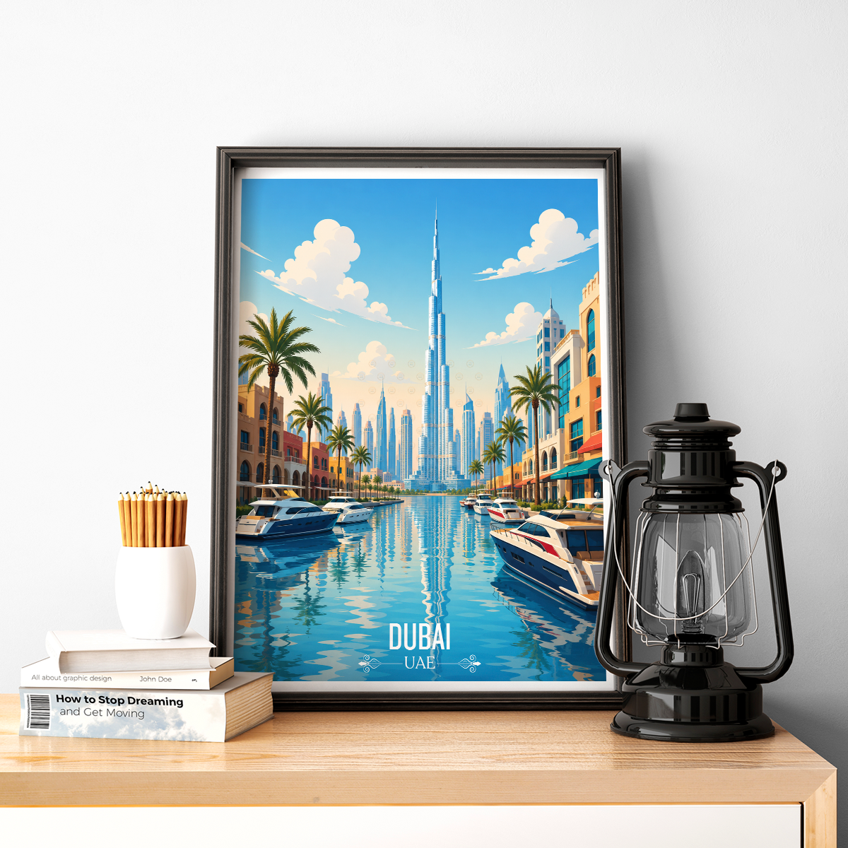 Dubai - UAE - Travel Art Print Wall Deco Poster - Travel Art Poster Print