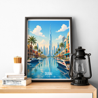 Dubai - UAE - Travel Art Print Wall Deco Poster - Travel Art Poster Print