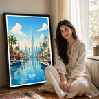 Dubai - UAE - Travel Art Print Wall Deco Poster - Travel Art Poster Print