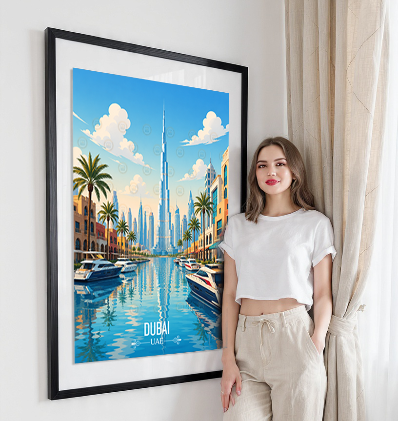 Dubai - UAE - Travel Art Print Wall Deco Poster - Travel Art Poster Print