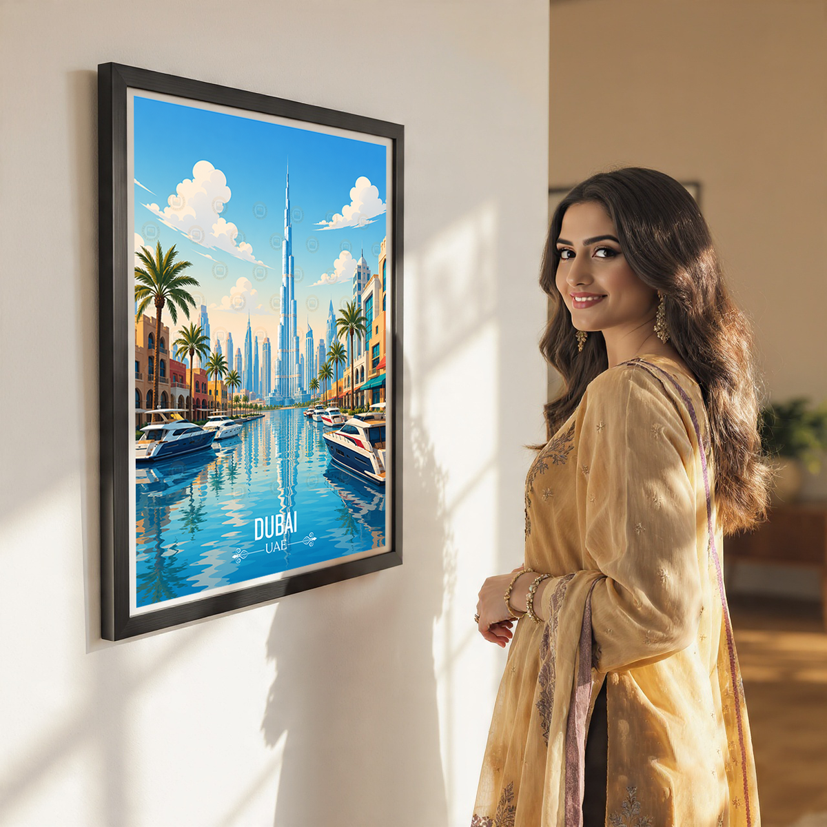 Dubai - UAE - Travel Art Print Wall Deco Poster - Travel Art Poster Print