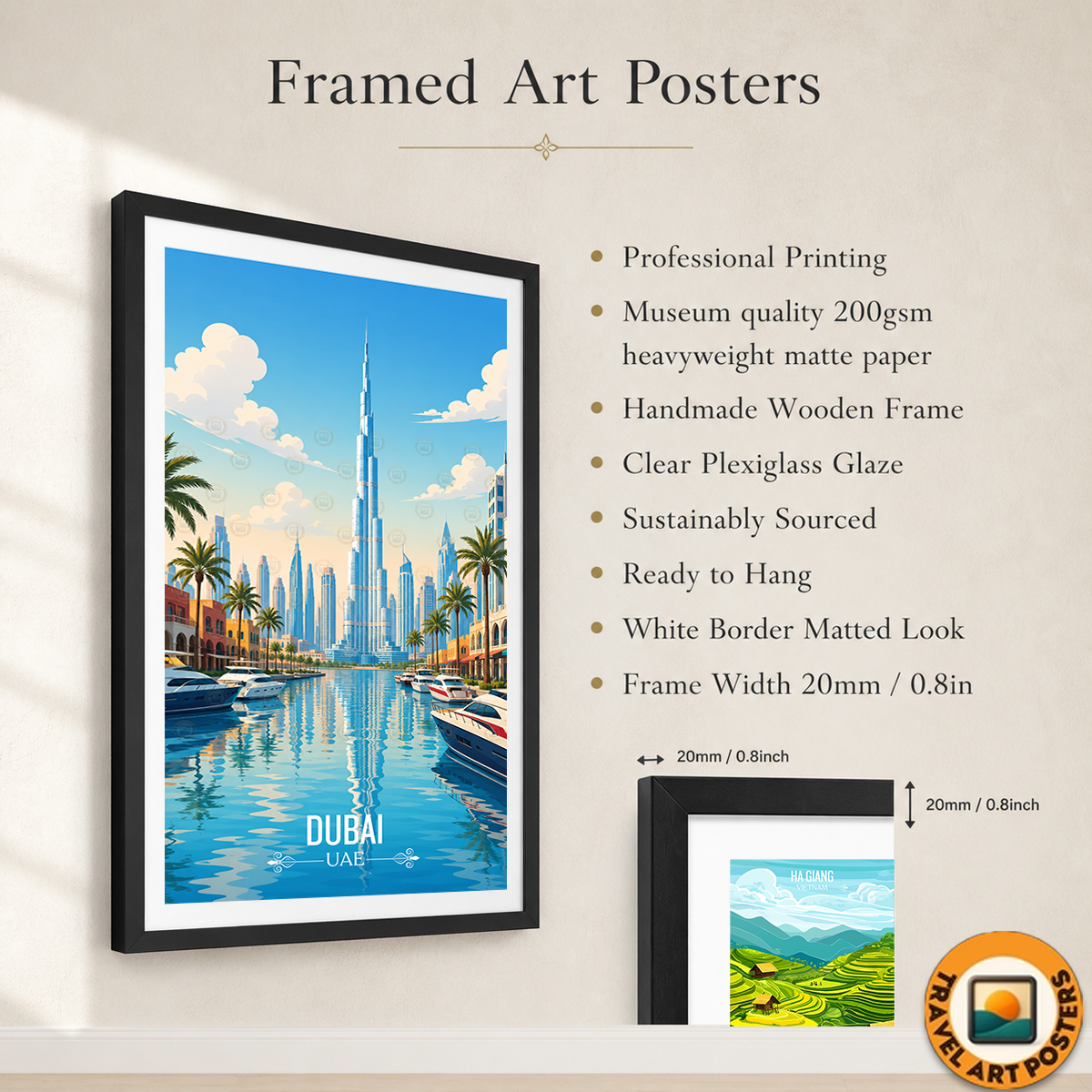 Dubai - UAE - Travel Art Print Wall Deco Poster - Travel Art Poster Print