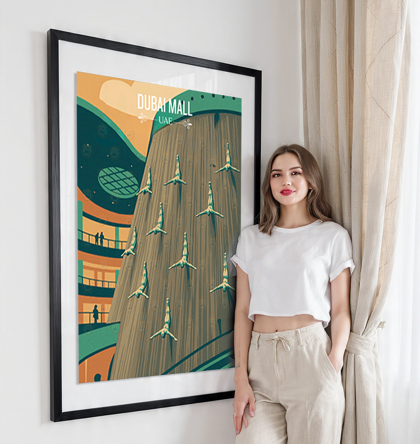 Dubai Mall - UAE - Travel Art Print Wall Deco Poster