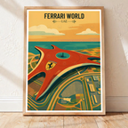 Ferrari World - UAE - Travel Art Print Wall Deco Poster - Travel Art Poster Print