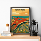 Ferrari World - UAE - Travel Art Print Wall Deco Poster - Travel Art Poster Print