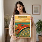 Ferrari World - UAE - Travel Art Print Wall Deco Poster - Travel Art Poster Print