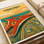 Ferrari World - UAE - Travel Art Print Wall Deco Poster - Travel Art Poster Print