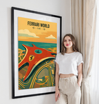 Ferrari World - UAE - Travel Art Print Wall Deco Poster - Travel Art Poster Print