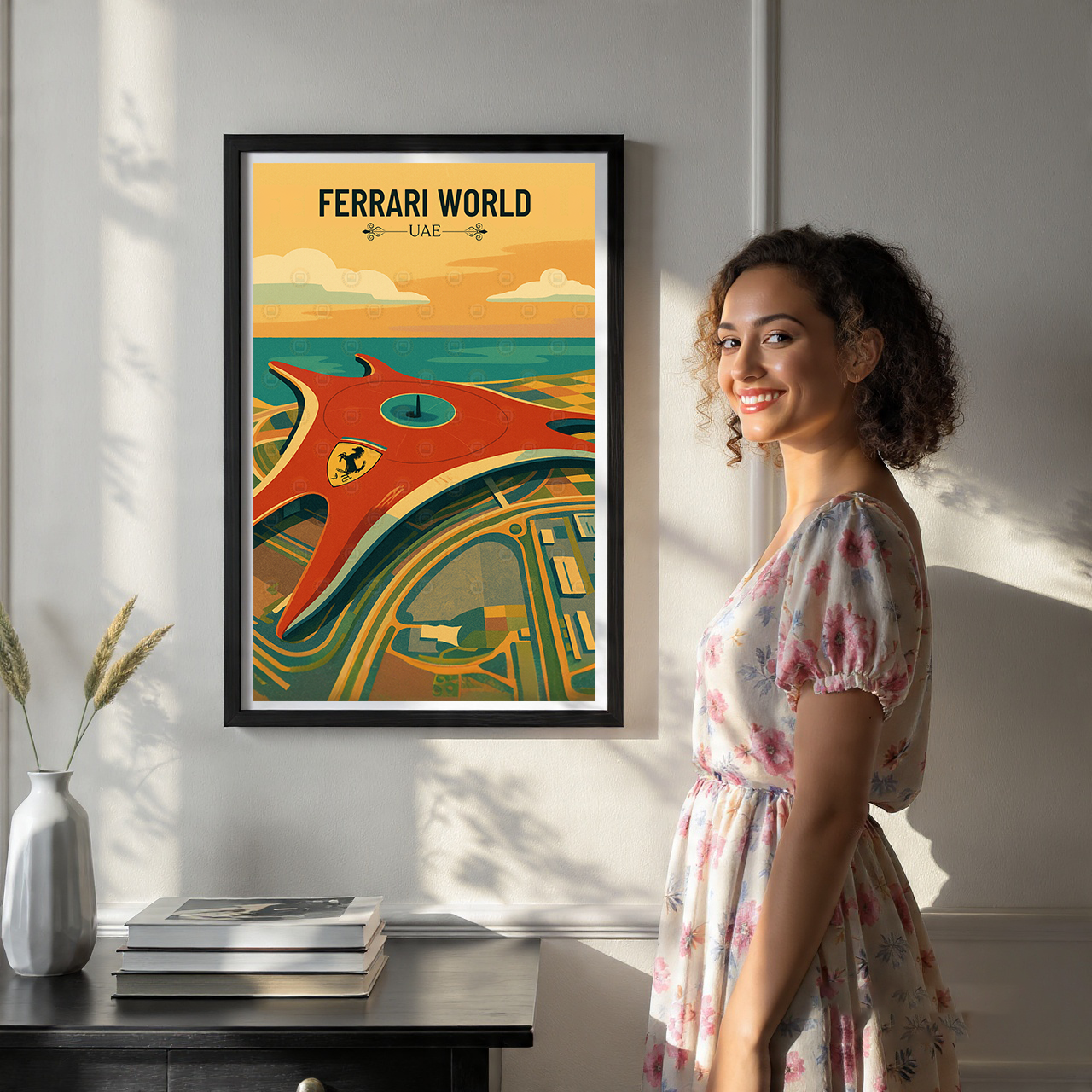 Ferrari World - UAE - Travel Art Print Wall Deco Poster - Travel Art Poster Print