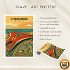 Ferrari World - UAE - Travel Art Print Wall Deco Poster - Travel Art Poster Print