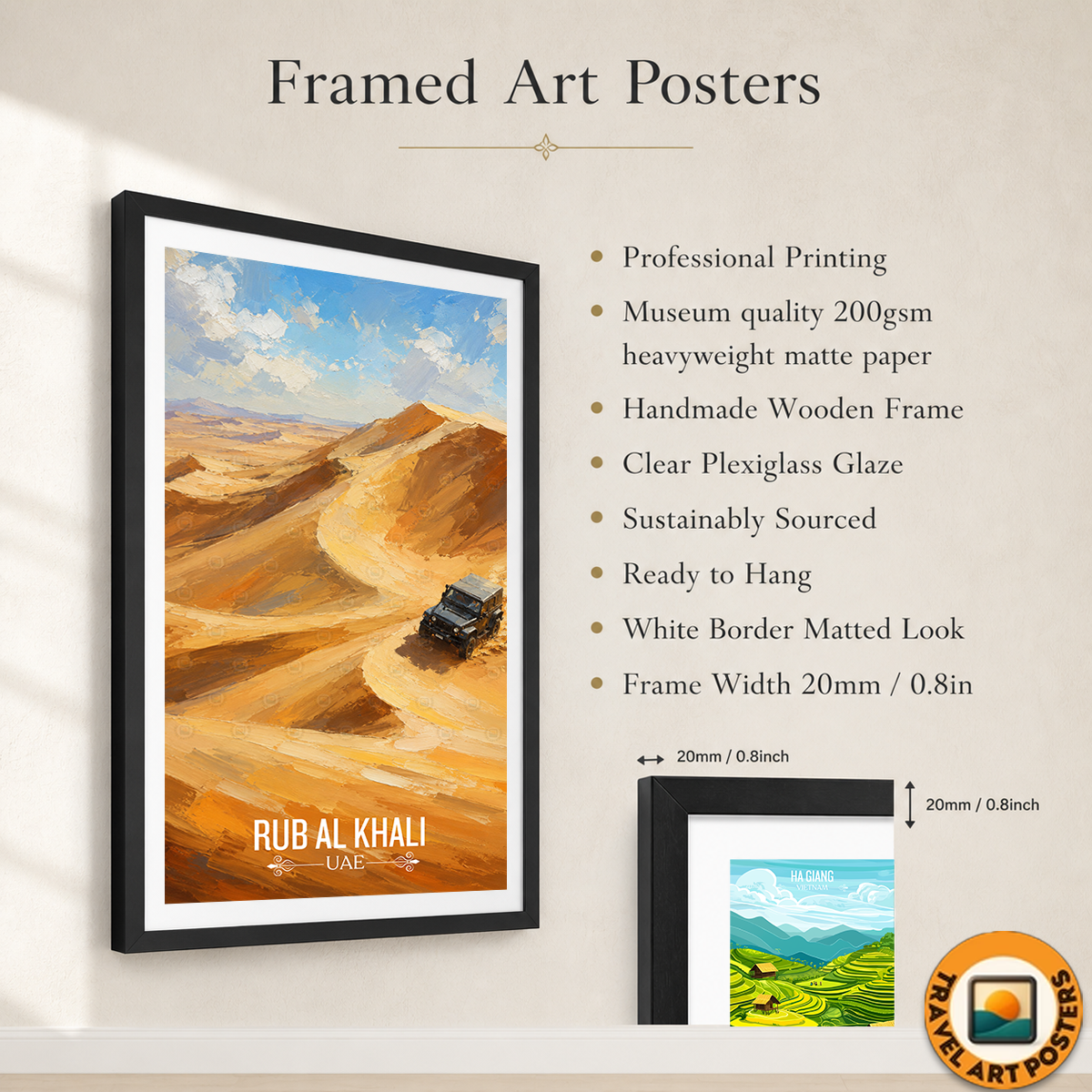 Rub al Khali - UAE - Travel Art Print Wall Deco Poster - Travel Art Poster Print