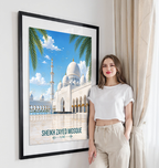 Sheikh Zayed Mosque - UAE - Travel Art Print Wall Deco Poster - Travel Art Poster Print