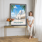 Sheikh Zayed Mosque - UAE - Travel Art Print Wall Deco Poster - Travel Art Poster Print