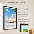 Sheikh Zayed Mosque - UAE - Travel Art Print Wall Deco Poster - Travel Art Poster Print