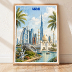 UAE - Travel Art Print Wall Deco Poster - Travel Art Poster Print