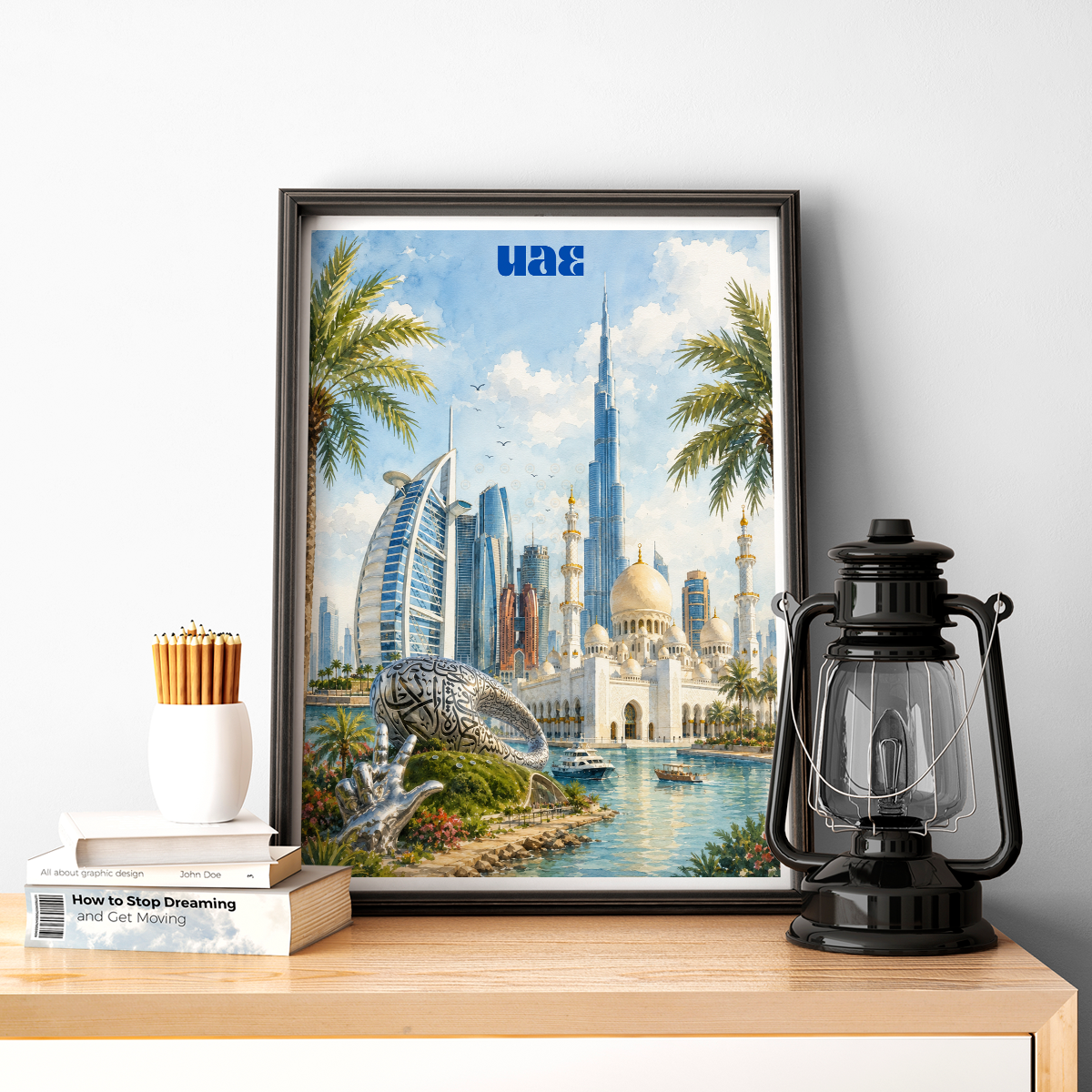 UAE - Travel Art Print Wall Deco Poster - Travel Art Poster Print