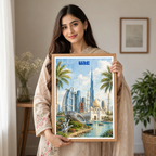 UAE - Travel Art Print Wall Deco Poster - Travel Art Poster Print
