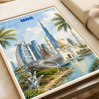 UAE - Travel Art Print Wall Deco Poster - Travel Art Poster Print