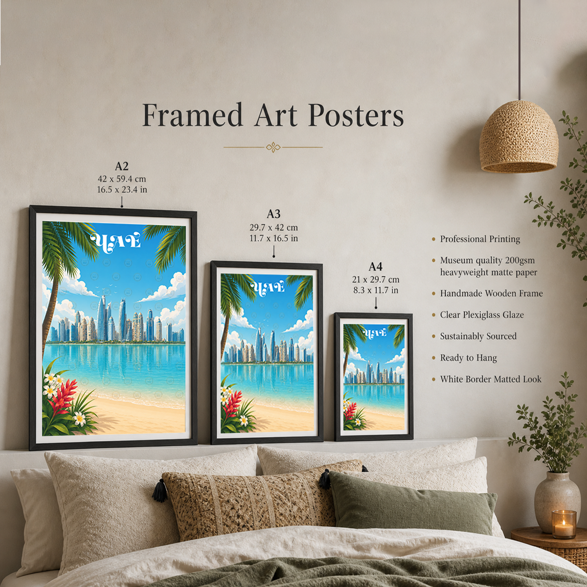 UAE - Travel Art Print Wall Deco Poster - Travel Art Poster Print