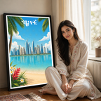 UAE - Travel Art Print Wall Deco Poster - Travel Art Poster Print
