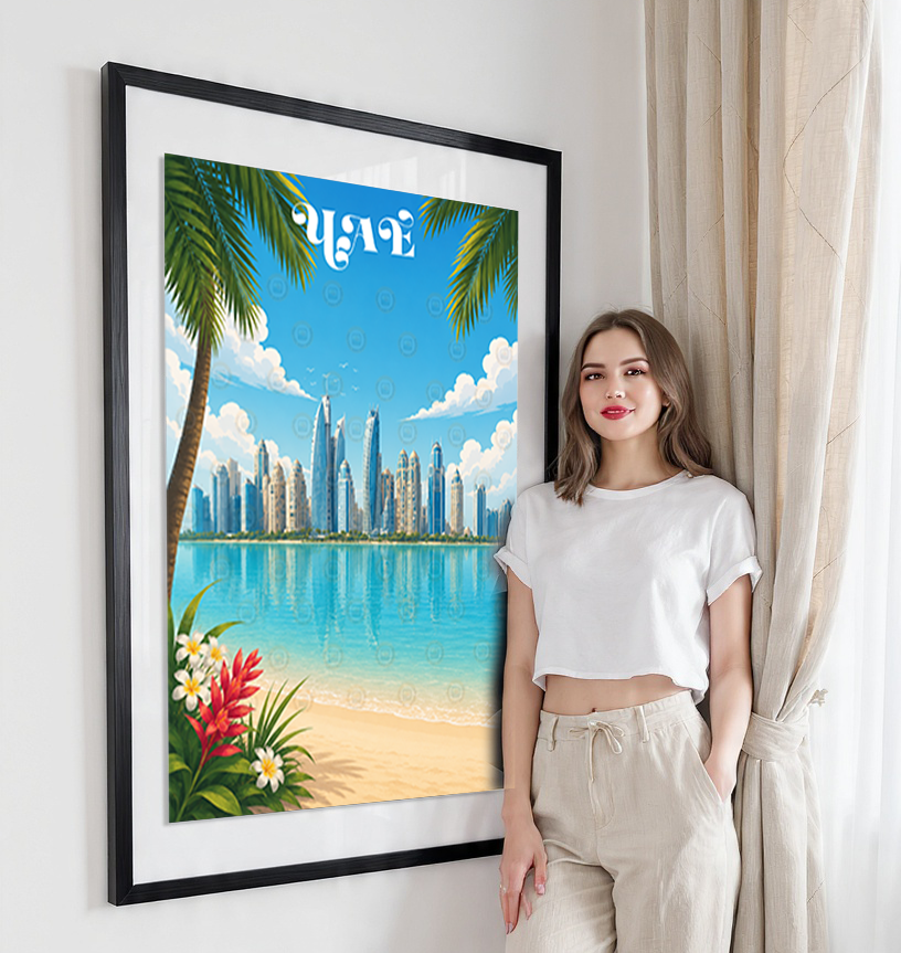 UAE - Travel Art Print Wall Deco Poster - Travel Art Poster Print