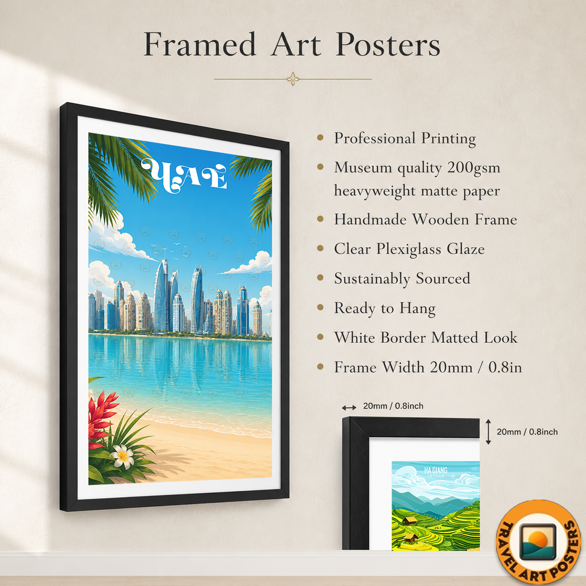 UAE - Travel Art Print Wall Deco Poster - Travel Art Poster Print