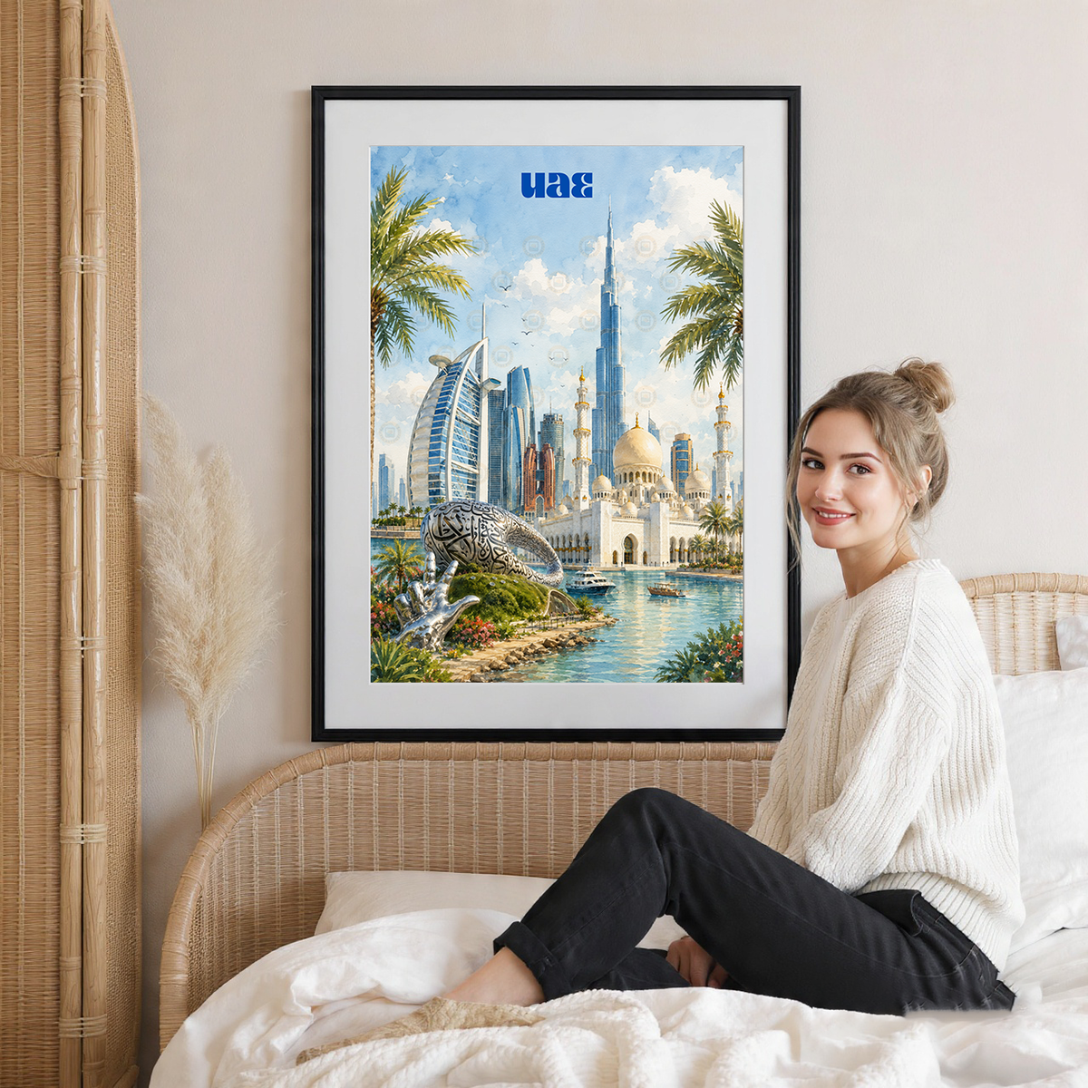 UAE - Travel Art Print Wall Deco Poster - Travel Art Poster Print