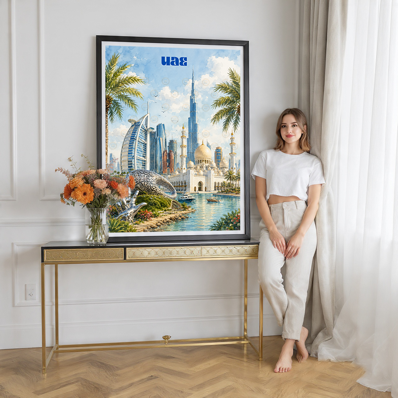 UAE - Travel Art Print Wall Deco Poster - Travel Art Poster Print