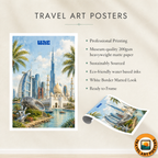 UAE - Travel Art Print Wall Deco Poster - Travel Art Poster Print