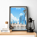 Abu Dhabi travel poster – artwork presentation view 4