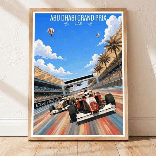Abu Dhabi Grand Prix travel poster – artwork presentation view 1