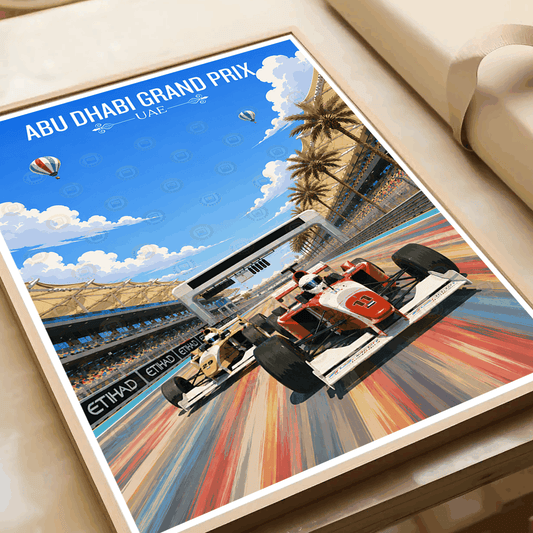 Abu Dhabi Grand Prix travel poster – artwork presentation view 2