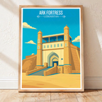 Ark Fortress - Uzbekistan - Travel Poster Vintage Style Wall Art Print - Art Print - Travel Art Poster