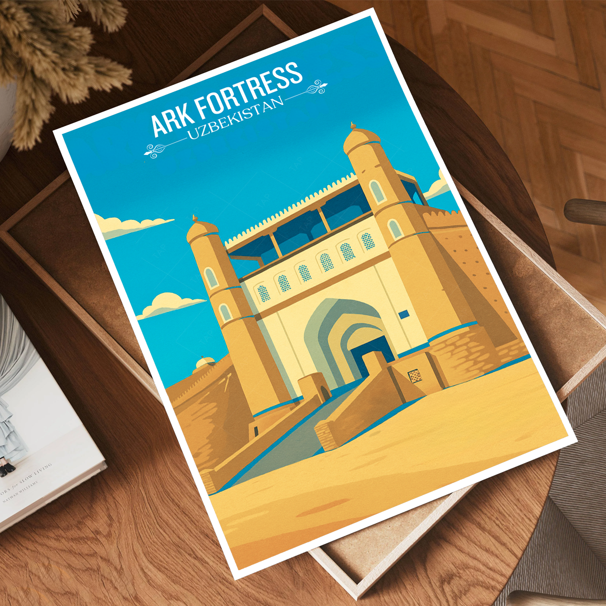 Ark Fortress - Uzbekistan - Travel Poster Vintage Style Wall Art Print - Art Print - Travel Art Poster