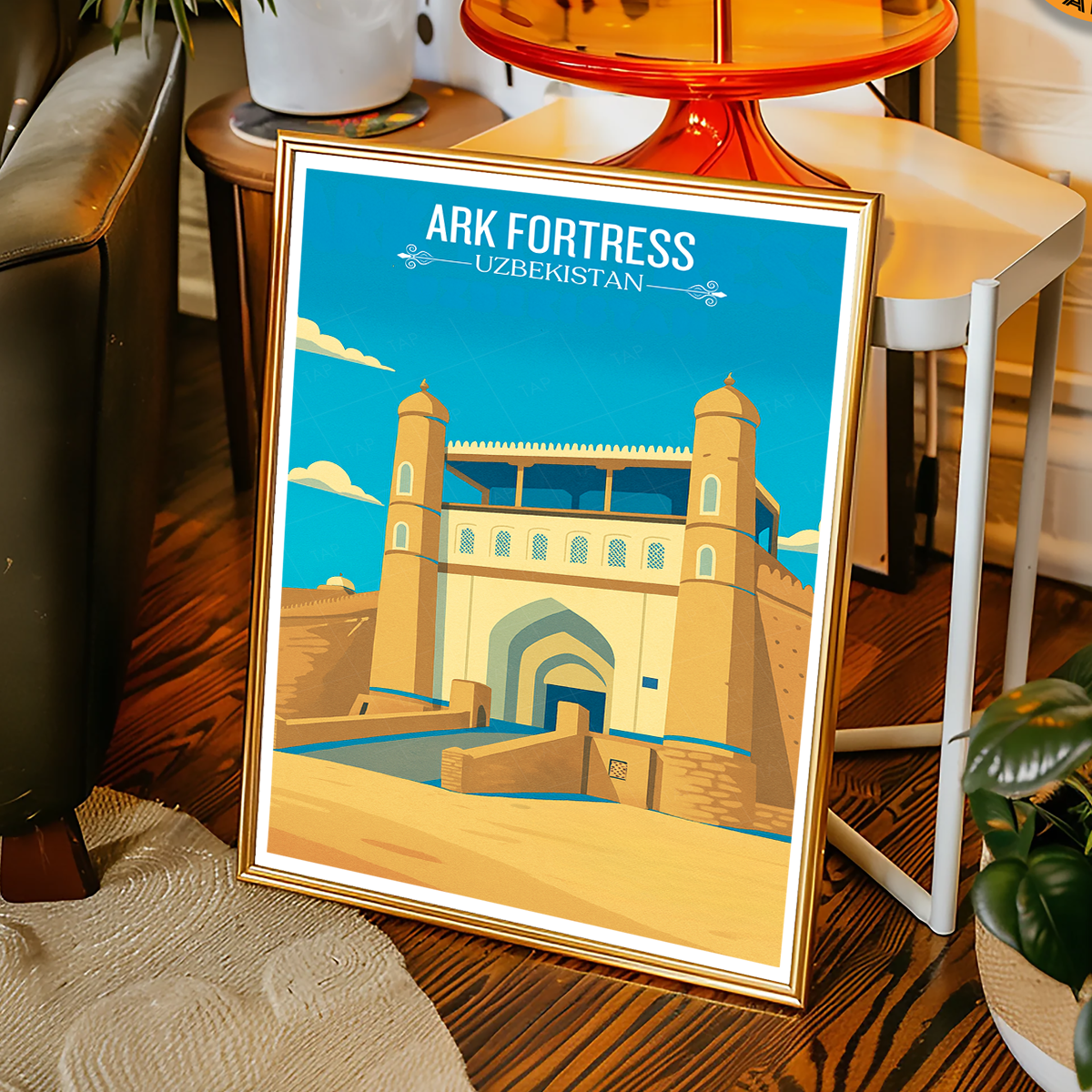 Ark Fortress - Uzbekistan - Travel Poster Vintage Style Wall Art Print - Art Print - Travel Art Poster