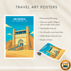 Ark Fortress - Uzbekistan - Travel Poster Vintage Style Wall Art Print - Art Print - Travel Art Poster