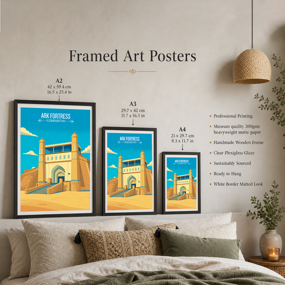 Ark Fortress - Uzbekistan - Travel Poster Vintage Style Wall Art Print - Art Print - Travel Art Poster