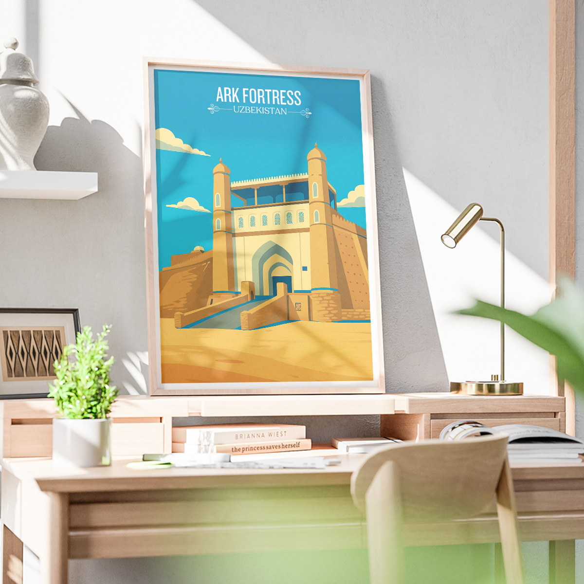 Ark Fortress - Uzbekistan - Travel Poster Vintage Style Wall Art Print - Art Print - Travel Art Poster