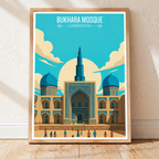 Bukhara Mosque - Uzbekistan - Travel Poster Vintage Style Wall Art Print - Art Print - Travel Art Poster