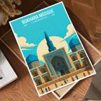 Bukhara Mosque - Uzbekistan - Travel Poster Vintage Style Wall Art Print - Art Print - Travel Art Poster