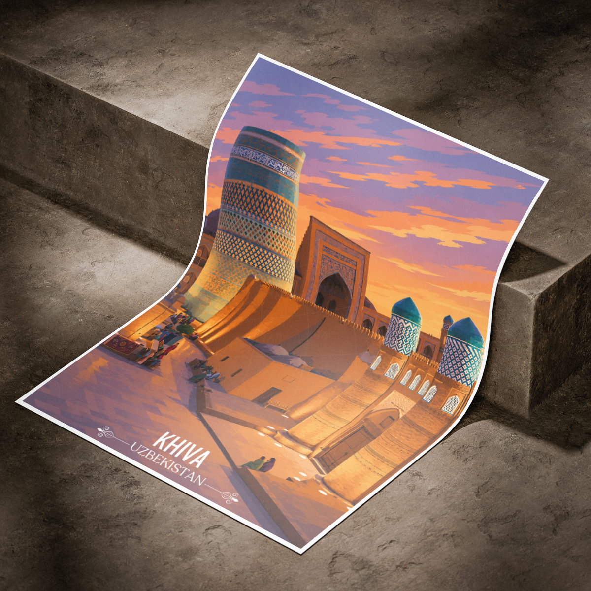 Khiva - Uzbekistan - Travel Poster Vintage Style Wall Art Print - Art Print - Travel Art Poster